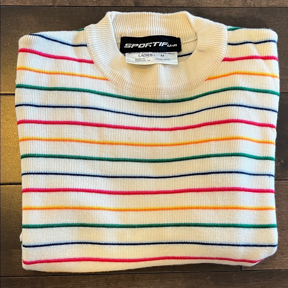 Sportif USA Striped Wool Sweater Vintage M